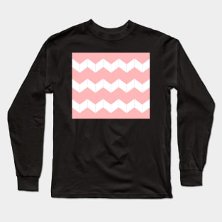 Abstract geometric pattern - zigzag - pink and white. Long Sleeve T-Shirt